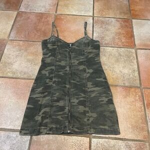 TopShop Camo zip front denim dress